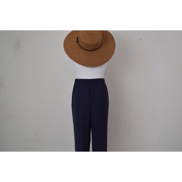 Vintage 90s Blue Flowy Polyester Trousers size 12P |‎ 30-32 waist - Picture 7 of 10